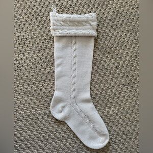 Melange Collection Handmade Knit Christmas stocking Ecru